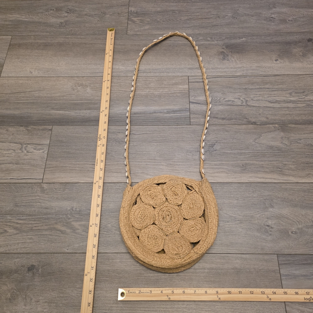 Purse Puka Shell Woven Straw Cross Bag Crossbody - Picture 4 of 9
